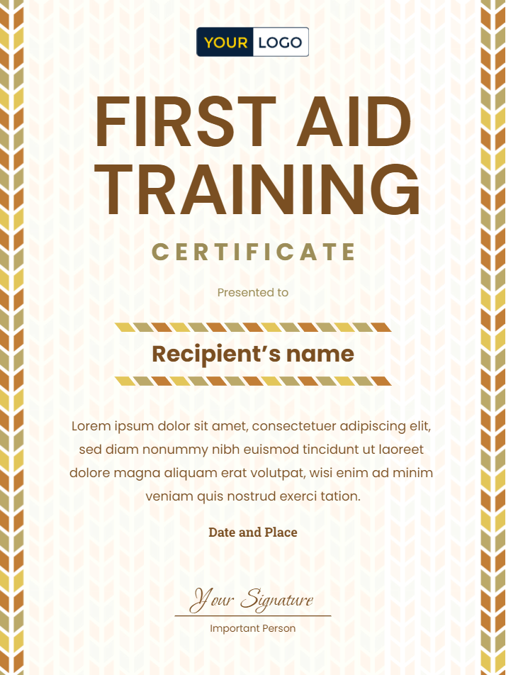 8 FREE First Aid Certificate Templates Virtualbadge.io